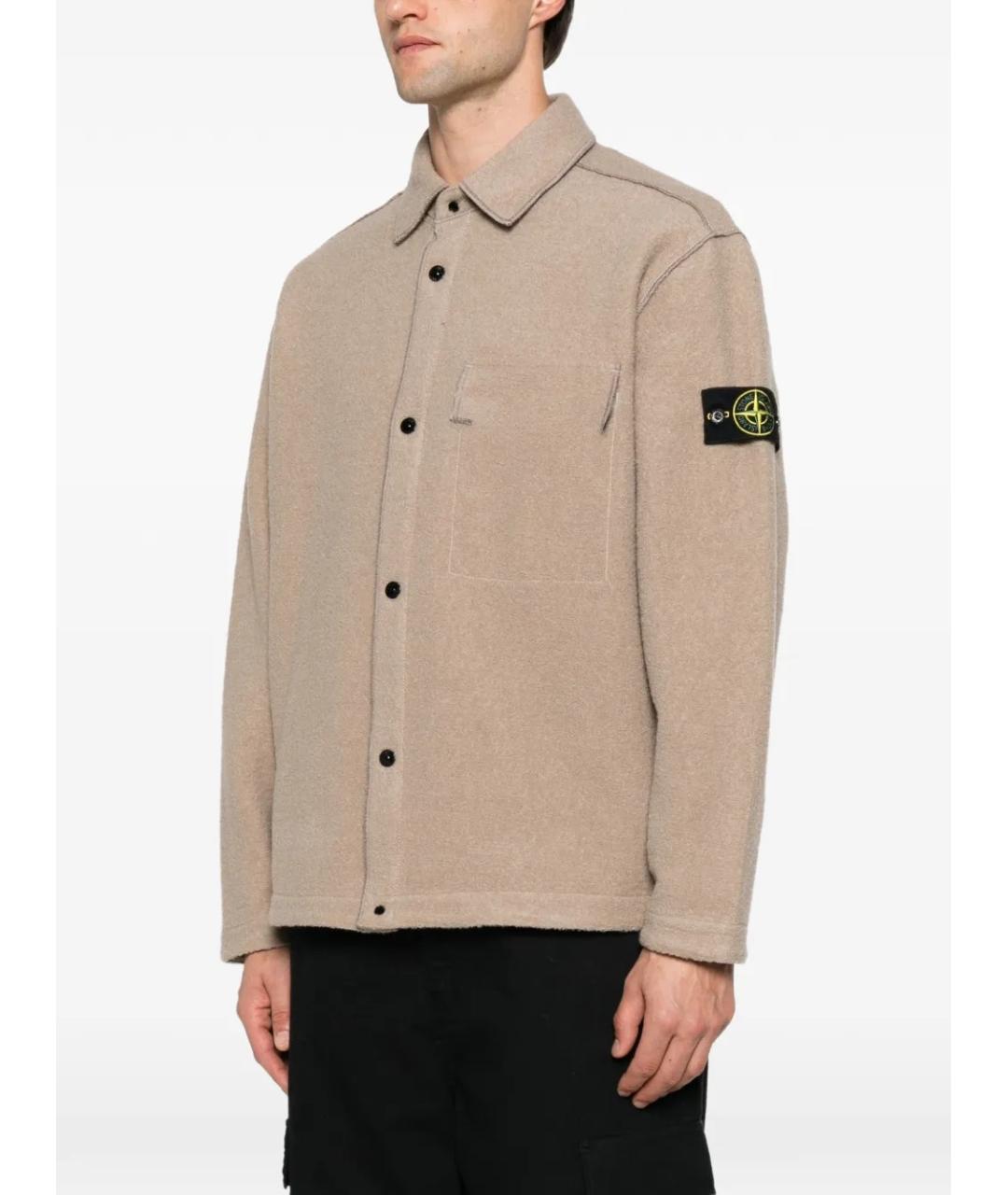 STONE ISLAND Бежевая полиамидовая куртка, фото 3