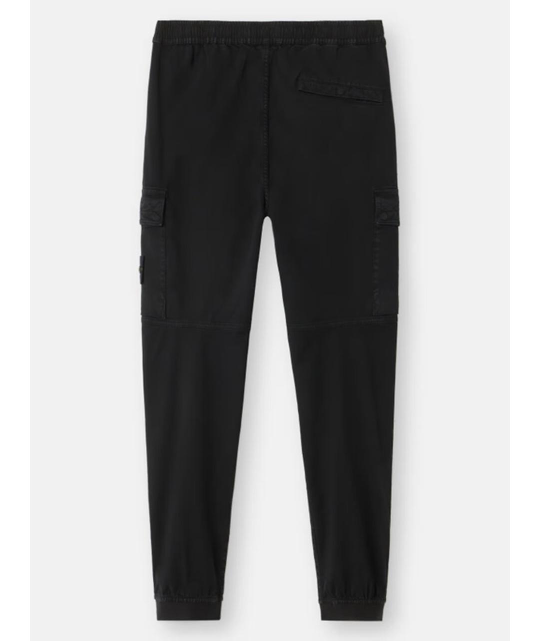 STONE ISLAND Черные хлопковые повседневные брюки, фото 3