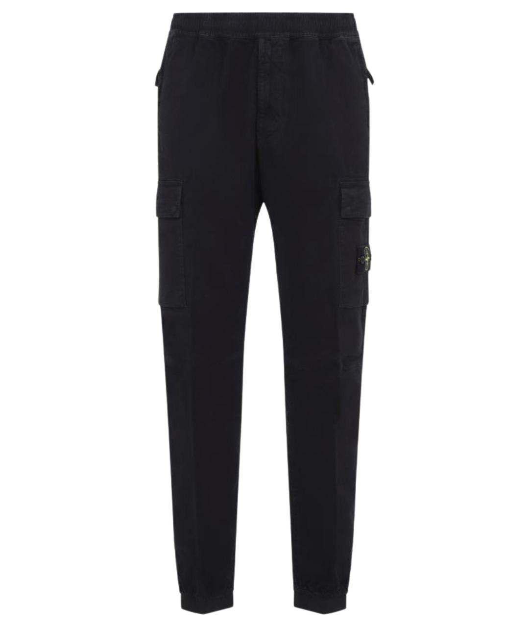 STONE ISLAND Черные хлопковые повседневные брюки, фото 1