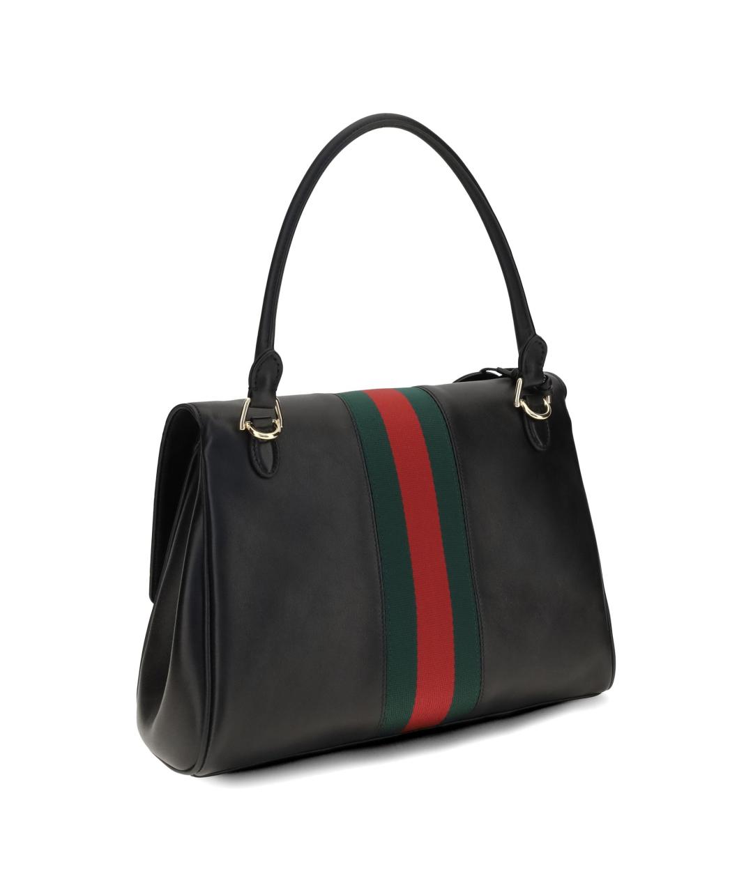 GUCCI Черная кожаная сумка тоут, фото 4