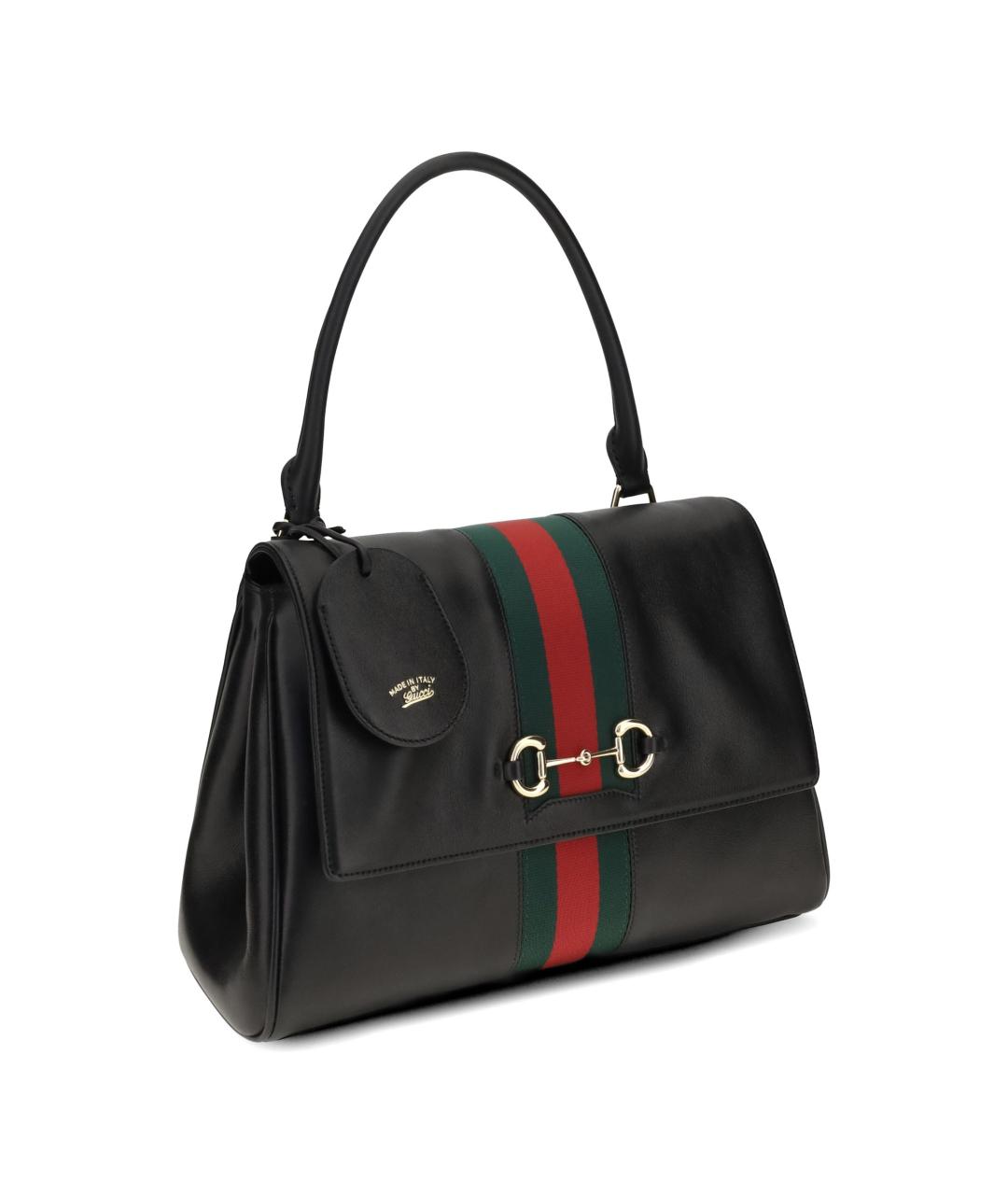 GUCCI Черная кожаная сумка тоут, фото 3