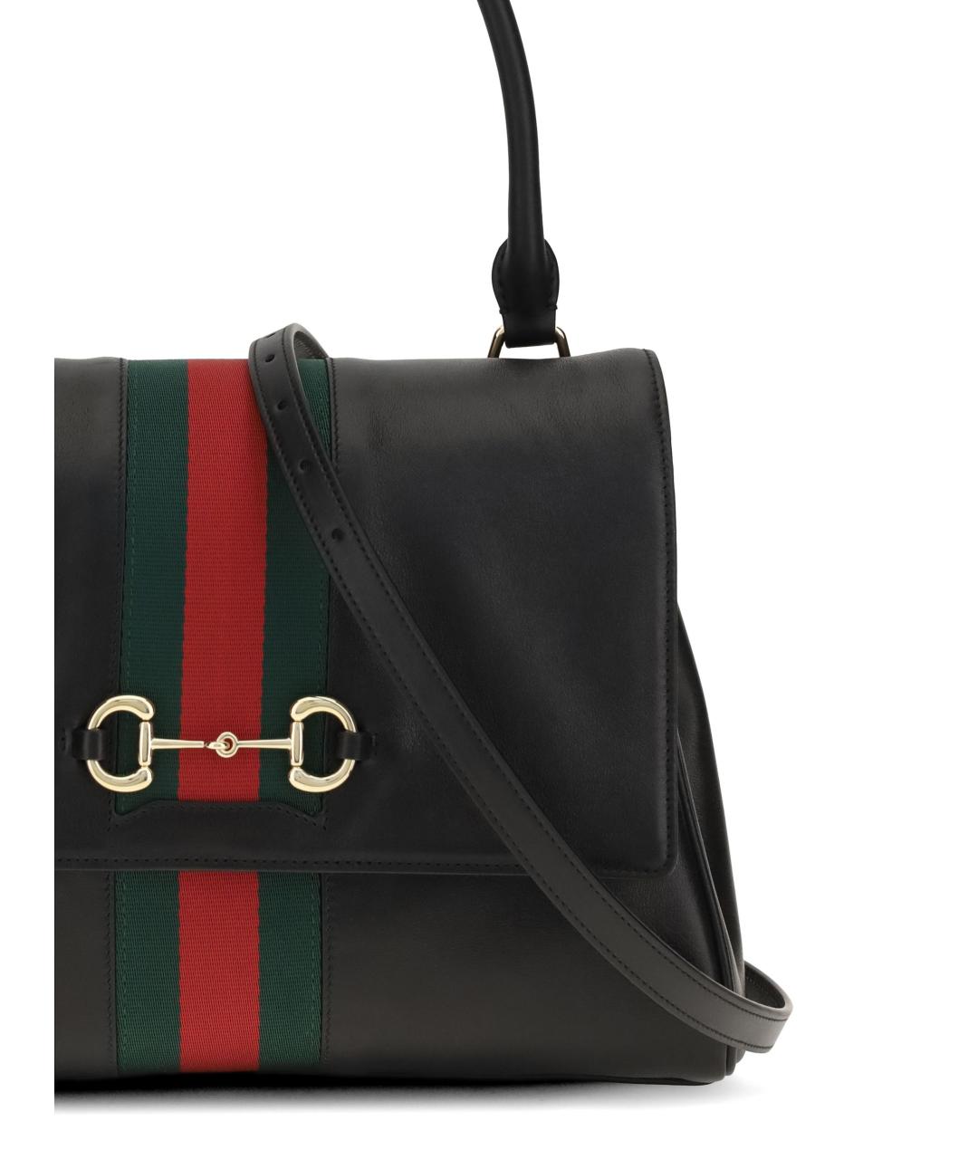 GUCCI Черная кожаная сумка тоут, фото 2