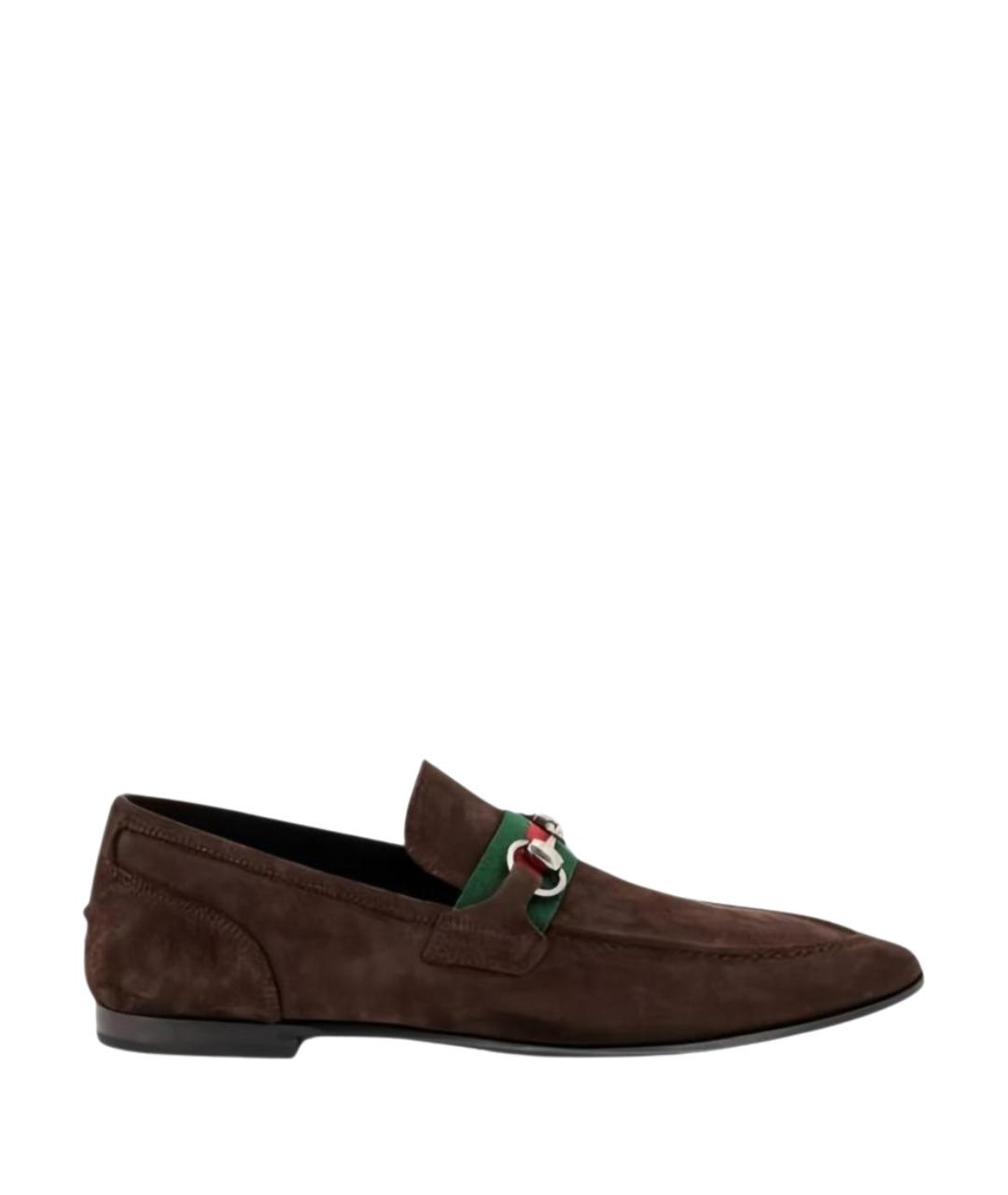 GUCCI Коричневые замшевые лоферы, фото 1