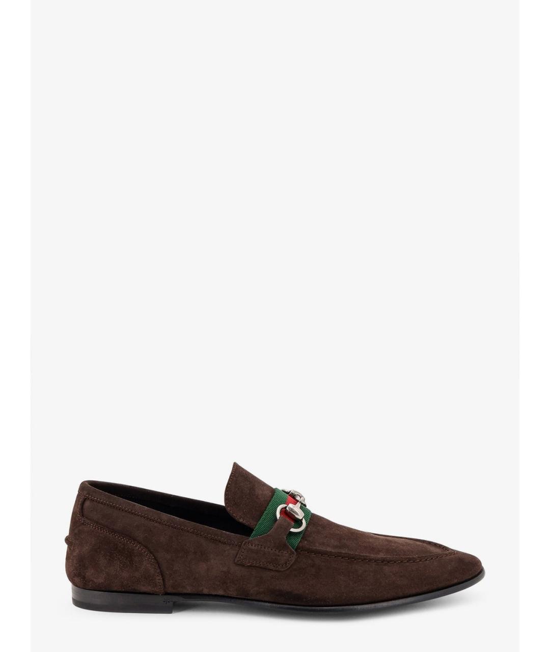 GUCCI Коричневые замшевые лоферы, фото 3