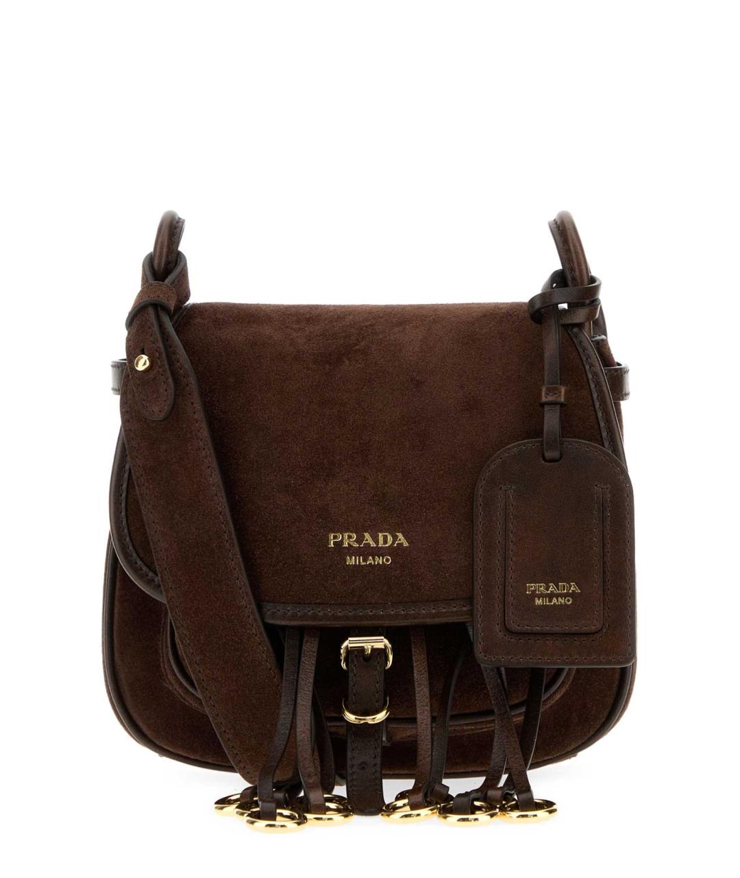 PRADA Коричневая кожаная сумка через плечо, фото 1