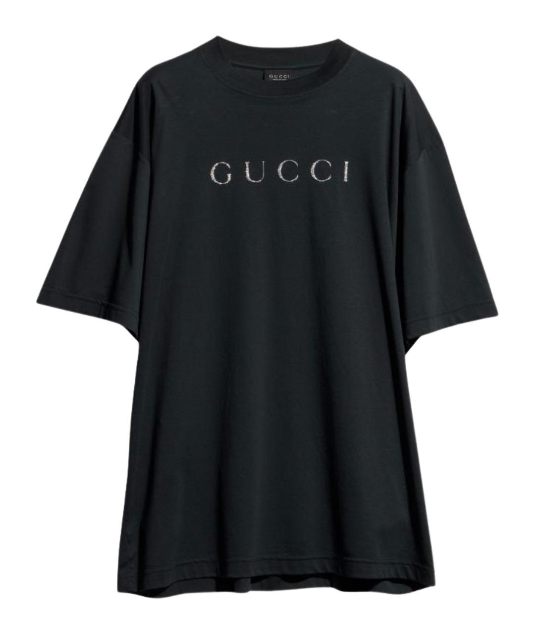 GUCCI Черная хлопковая футболка, фото 1