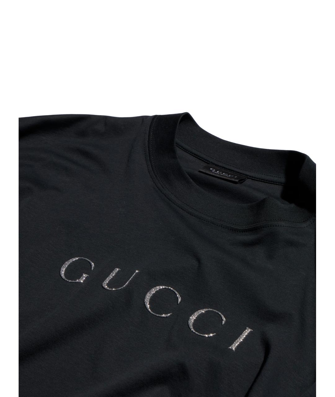 GUCCI Черная хлопковая футболка, фото 4