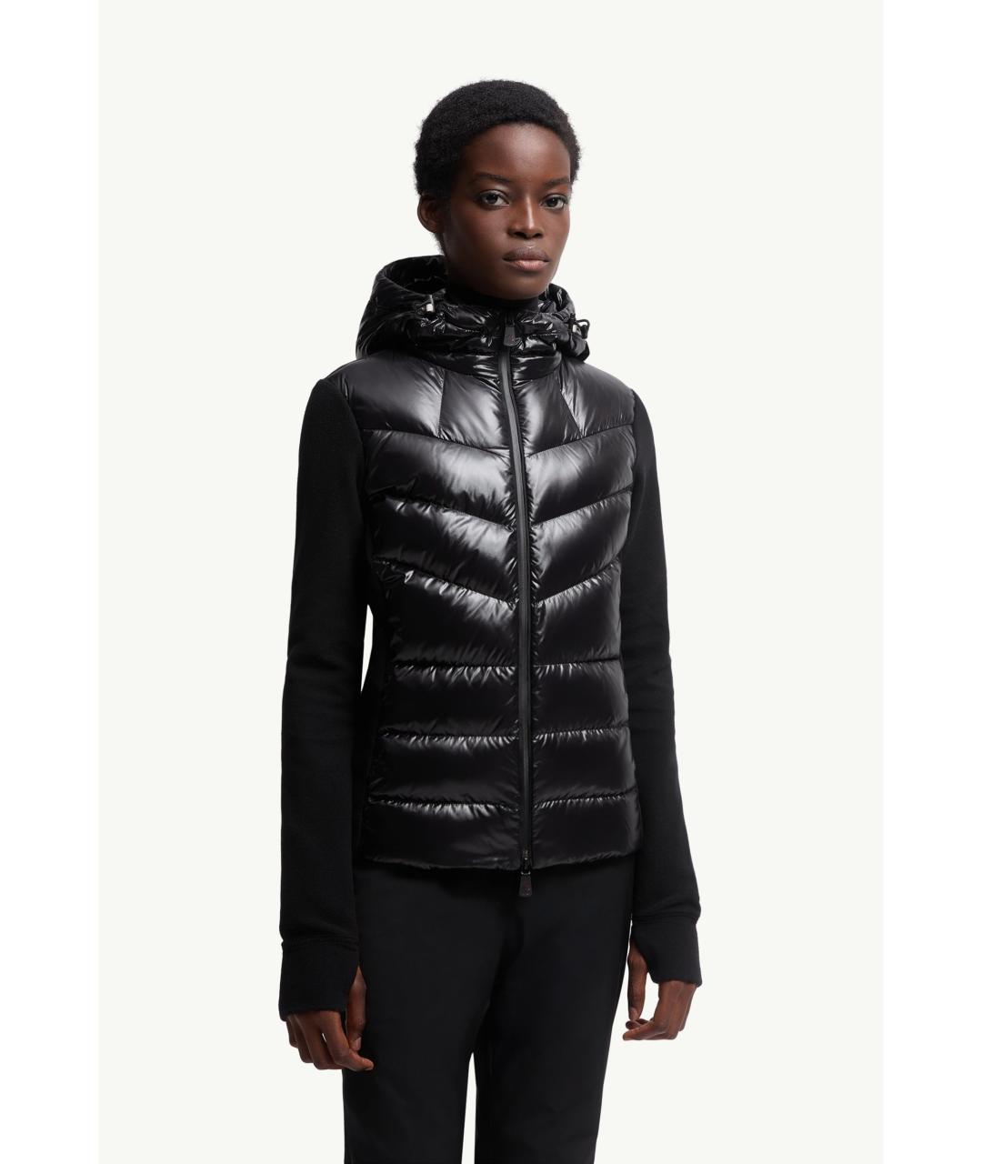 MONCLER Черный полиэстеровый кардиган, фото 4