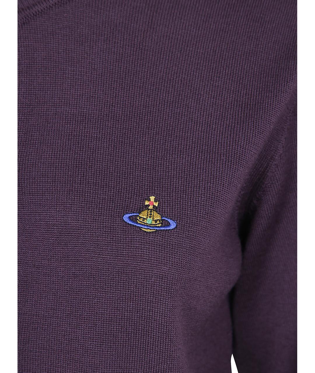 VIVIENNE WESTWOOD Фиолетовый шерстяной кардиган, фото 3