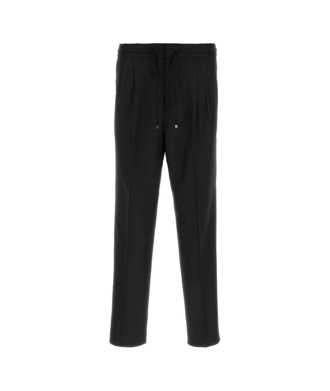 BRUNELLO CUCINELLI Черные шерстяные повседневные брюки, фото 1