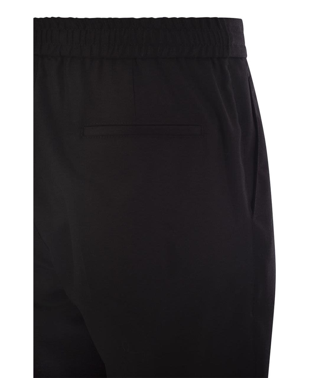 BRUNELLO CUCINELLI Черные шерстяные повседневные брюки, фото 4