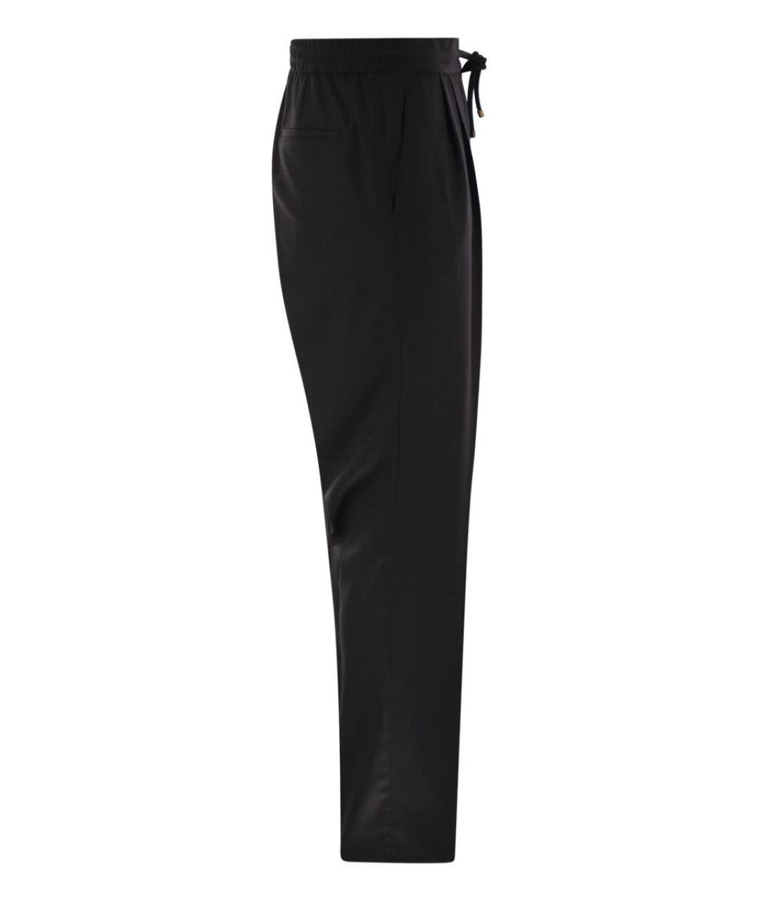 BRUNELLO CUCINELLI Черные шерстяные повседневные брюки, фото 3