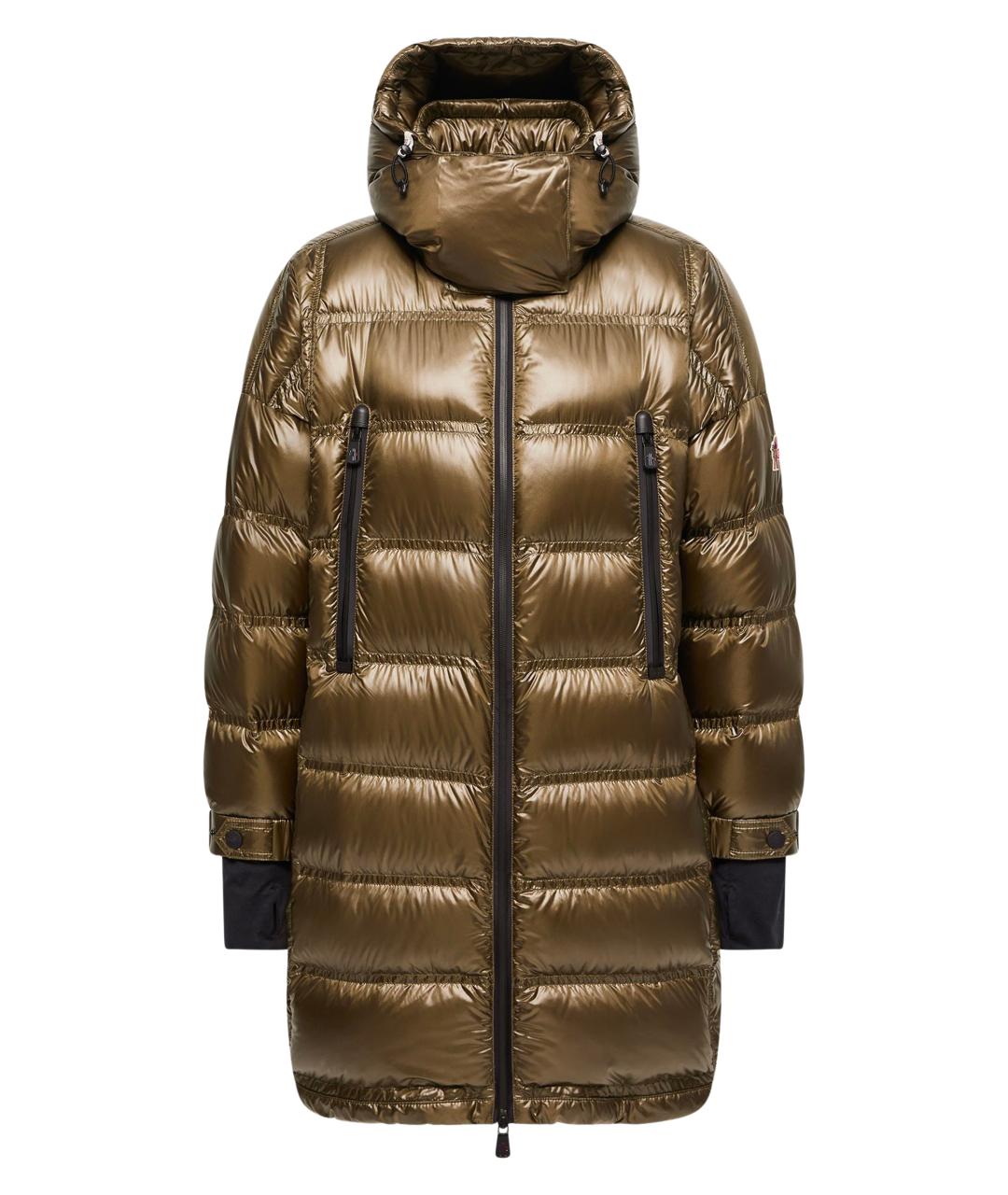MONCLER Зеленый полиамидовый пуховик, фото 1