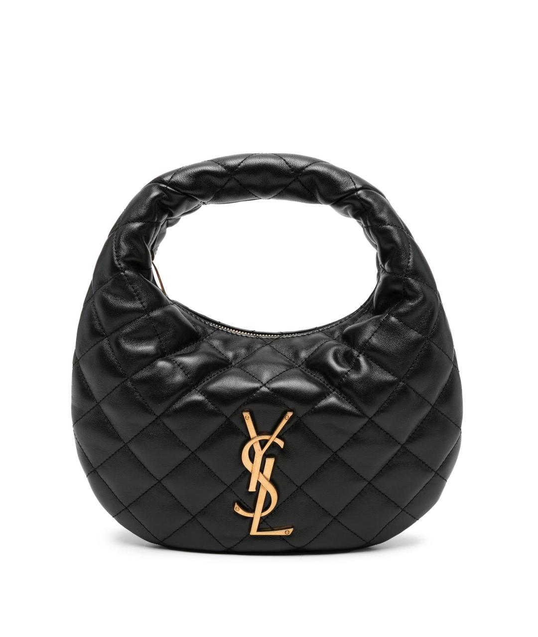 SAINT LAURENT Черная кожаная сумка с короткими ручками, фото 6