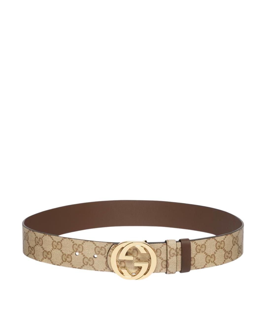 GUCCI Бежевый кожаный ремень, фото 1