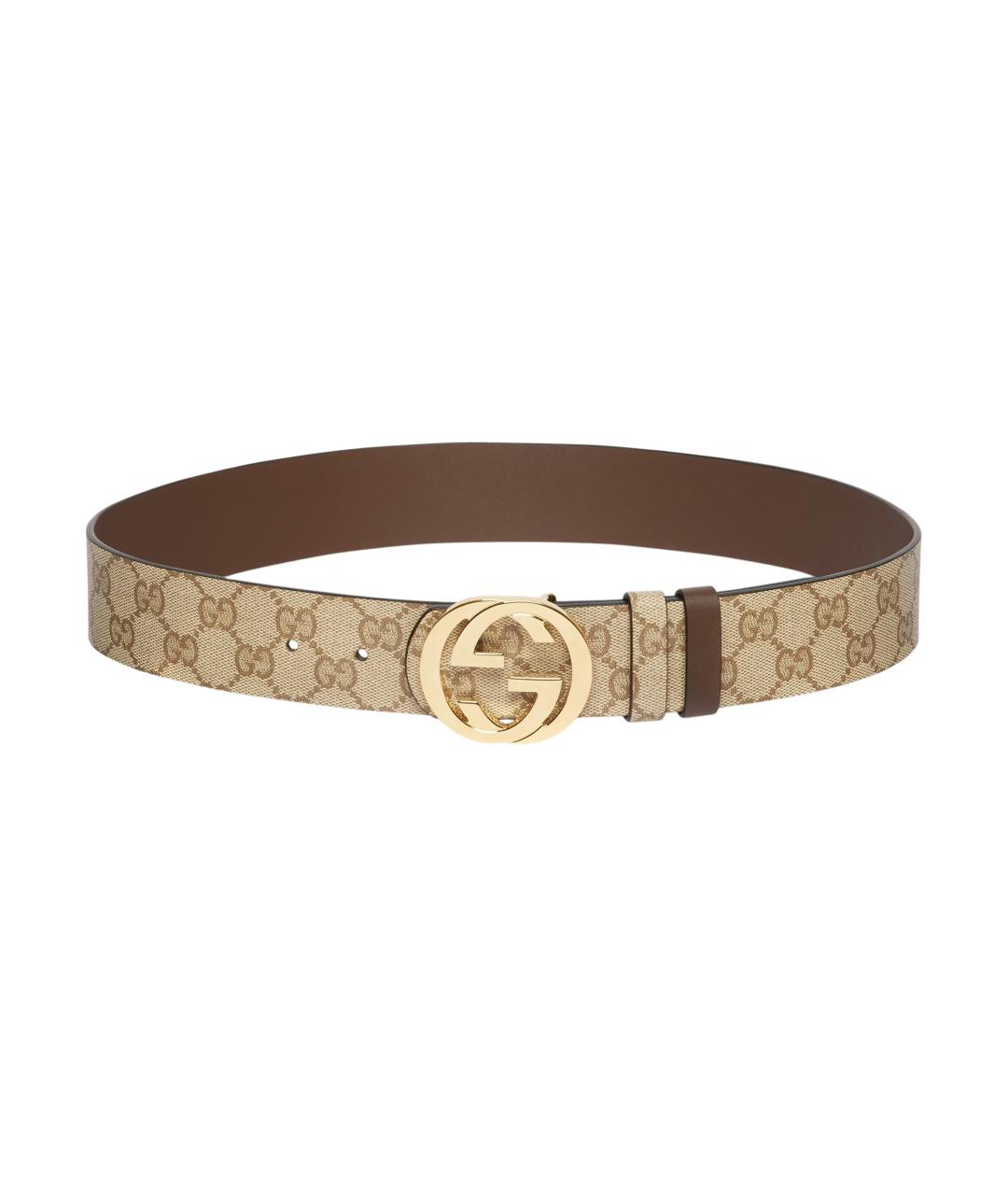 GUCCI Бежевый кожаный ремень, фото 6