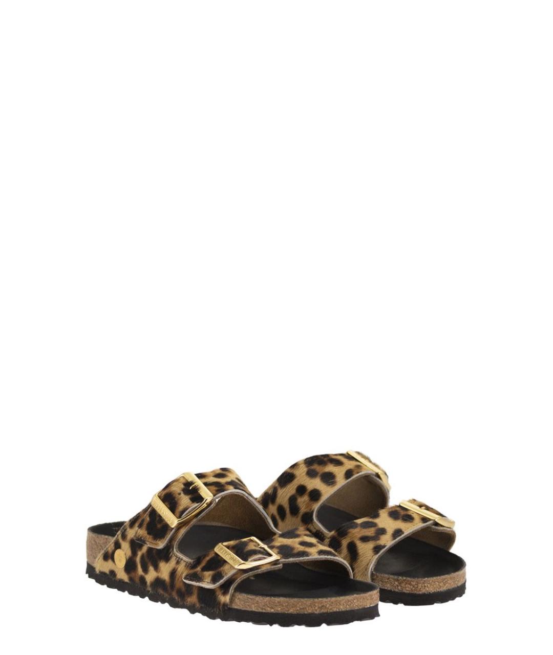 BIRKENSTOCK Коричневые кожаные сандалии, фото 4