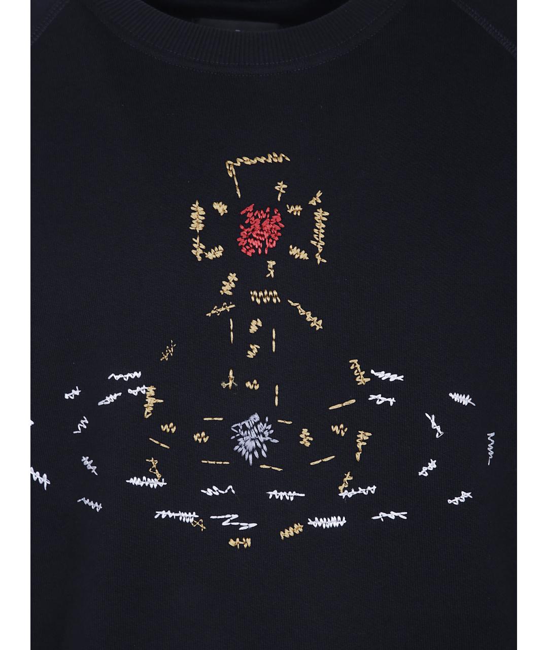 VIVIENNE WESTWOOD Черная хлопковая футболка, фото 3