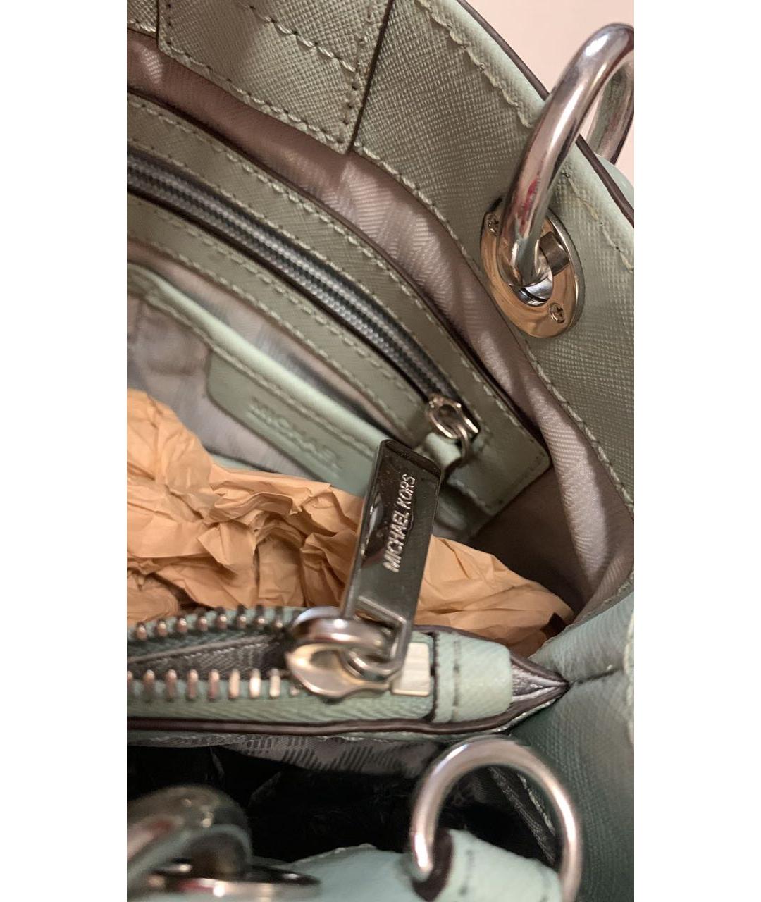 MICHAEL KORS Бирюзовая сумка с короткими ручками из искусственной кожи, фото 6