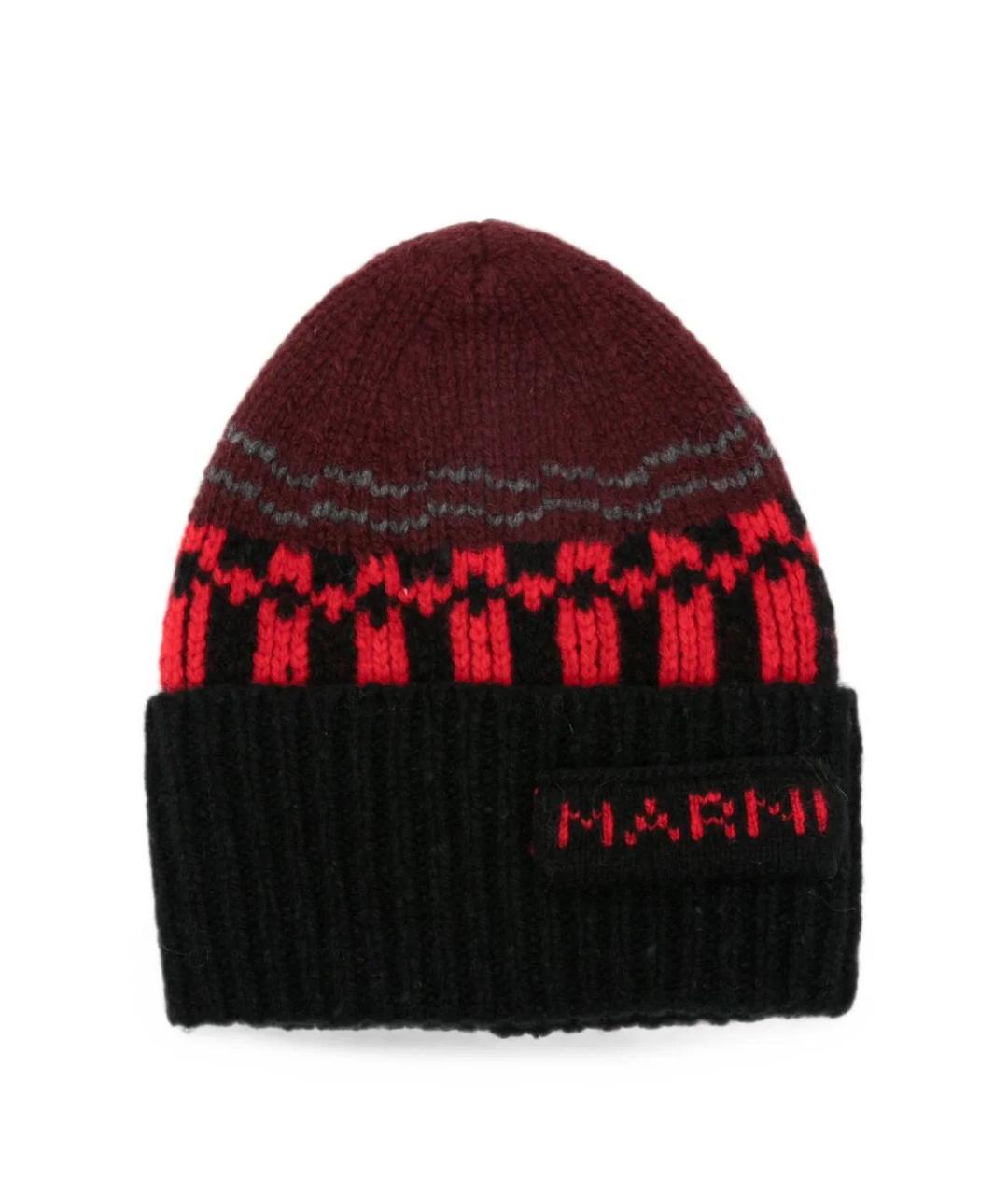 MARNI Красная шерстяная шапка, фото 1