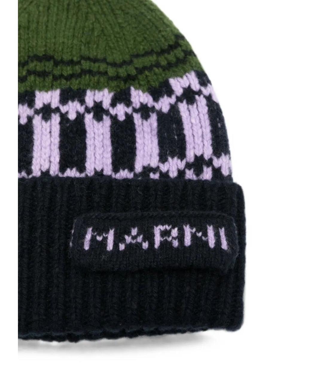 MARNI Зеленая шерстяная шапка, фото 3
