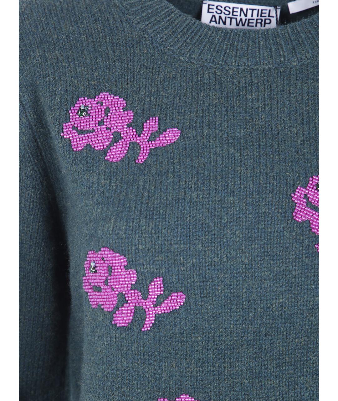ESSENTIEL ANTWERP Зеленый шерстяной джемпер / свитер, фото 3