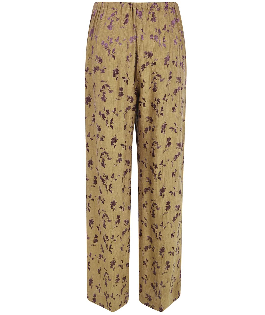 DRIES VAN NOTEN Желтые полиэстеровые прямые брюки, фото 2