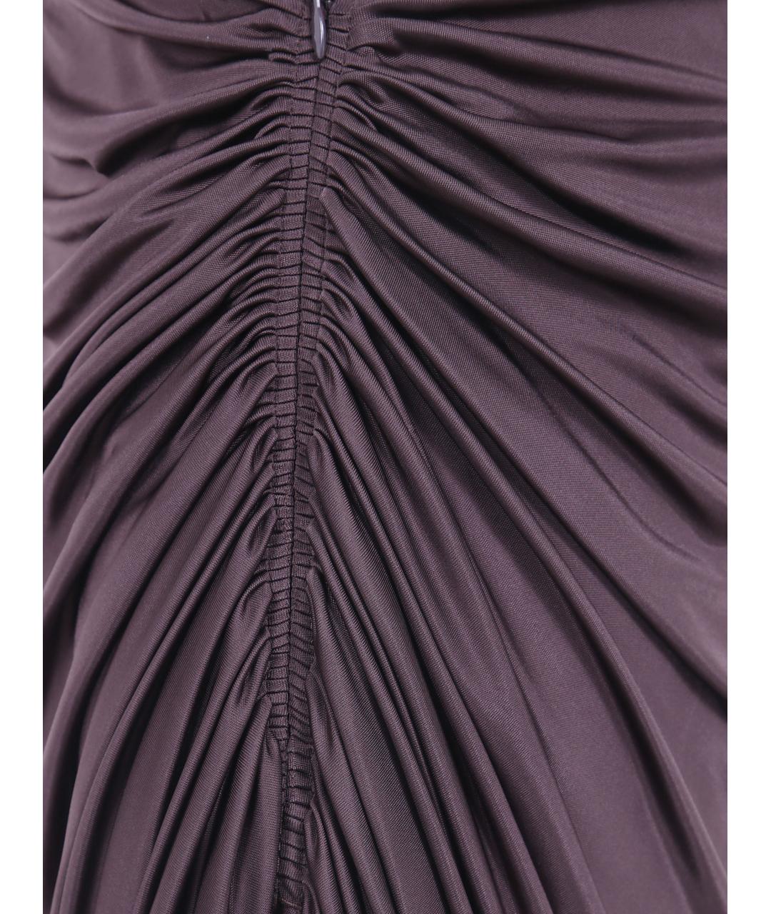 BALMAIN Коричневая вискозная юбка миди, фото 3