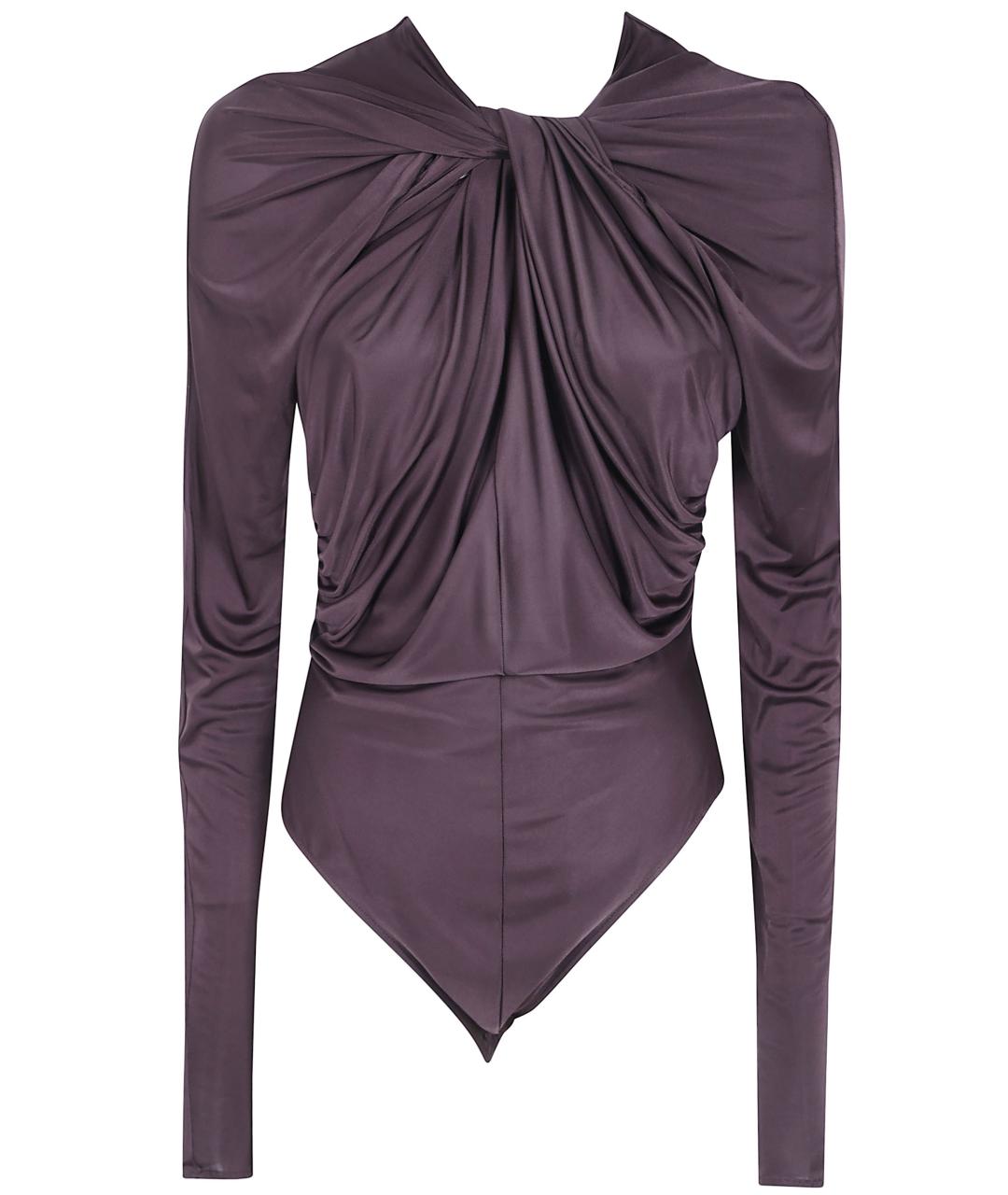 BALMAIN Коричневое вискозное боди, фото 1