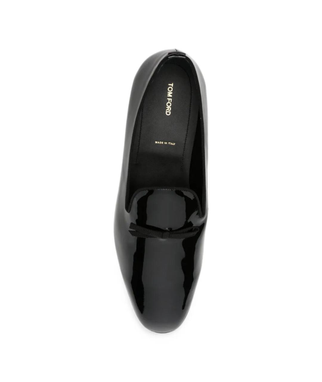 TOM FORD Черные лоферы из лакированной кожи, фото 2