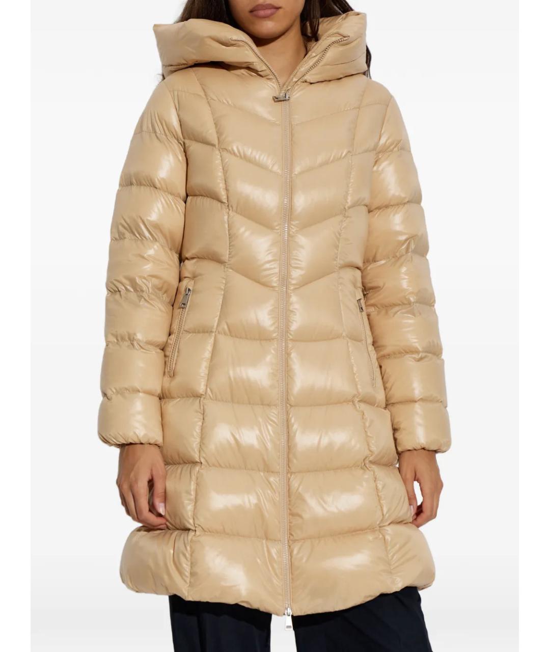 MONCLER Бежевая полиамидовая куртка, фото 3