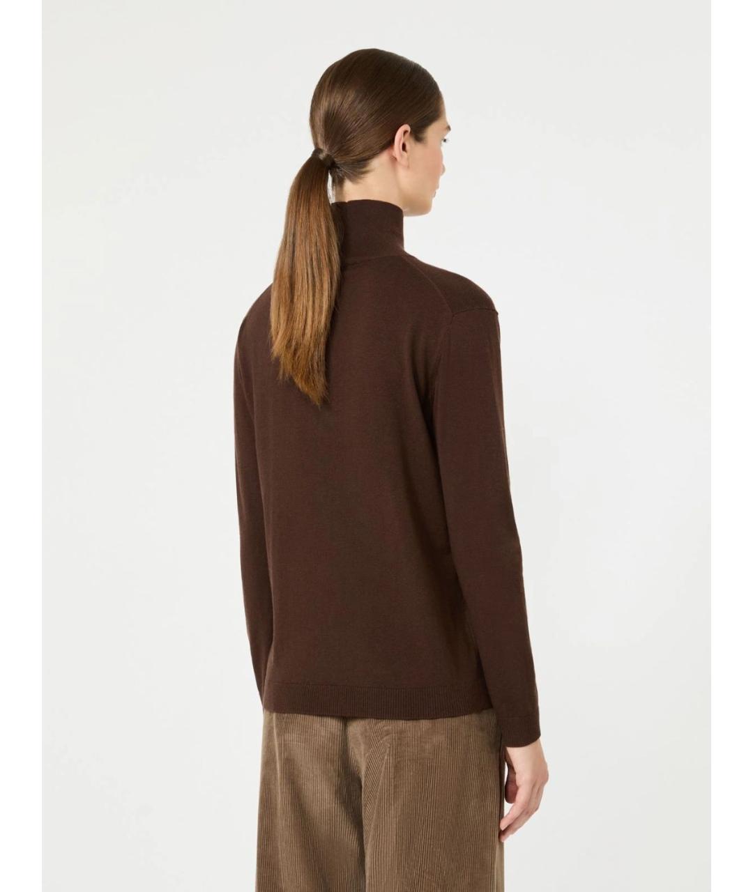 WEEKEND MAX MARA Коричневый шерстяной джемпер / свитер, фото 4