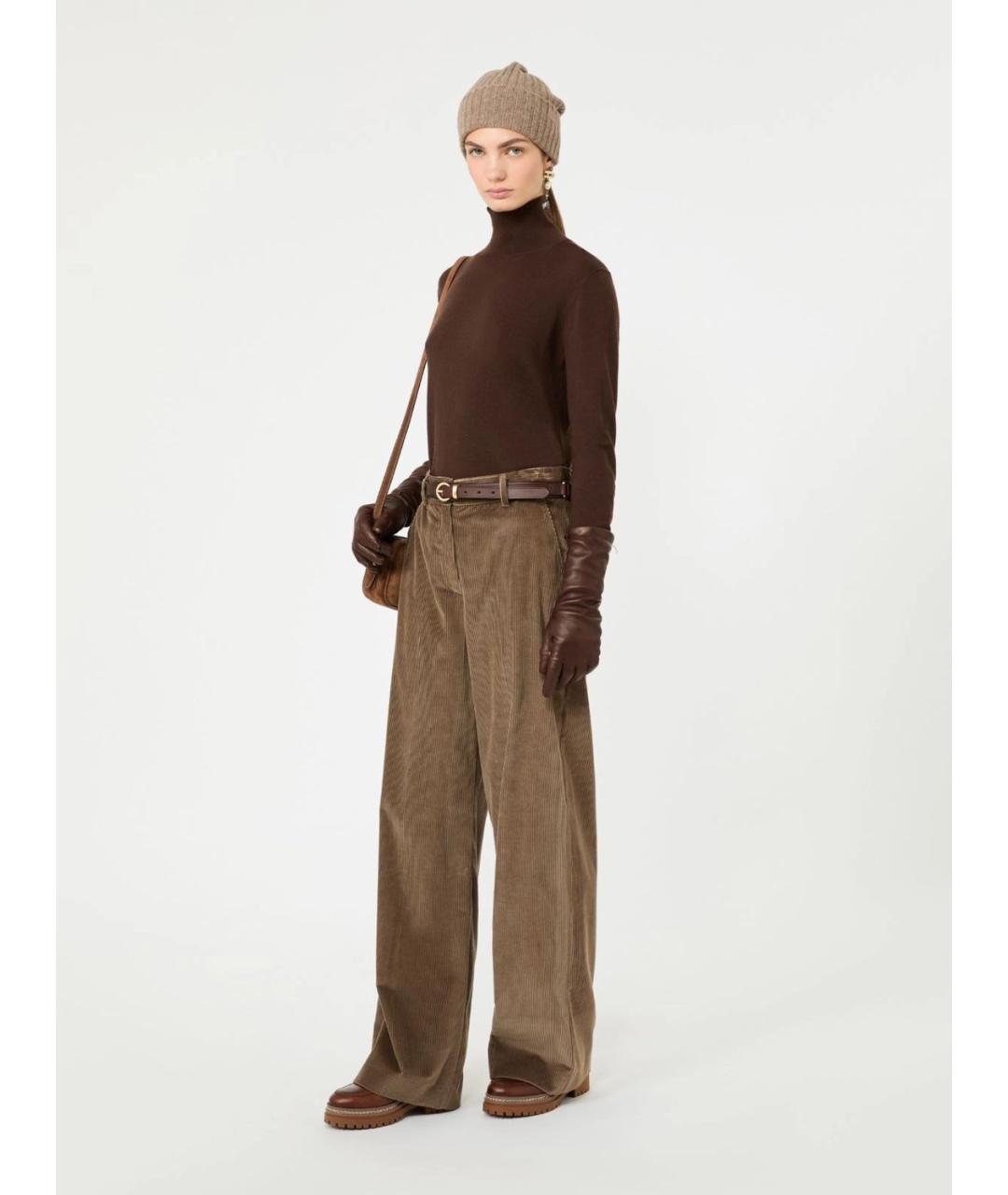 WEEKEND MAX MARA Коричневый шерстяной джемпер / свитер, фото 2
