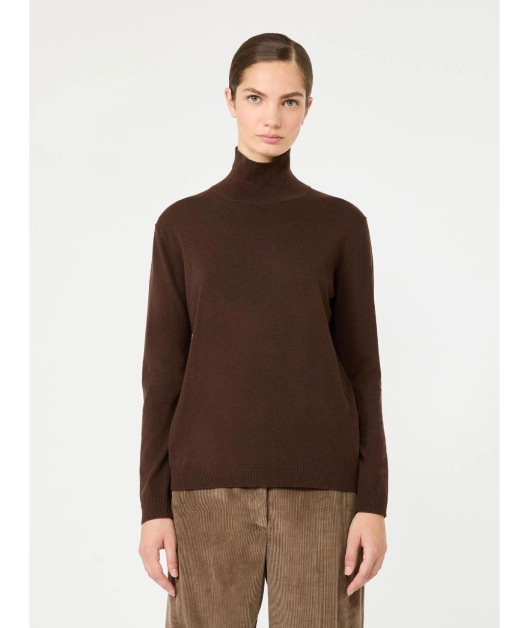 WEEKEND MAX MARA Коричневый шерстяной джемпер / свитер, фото 3