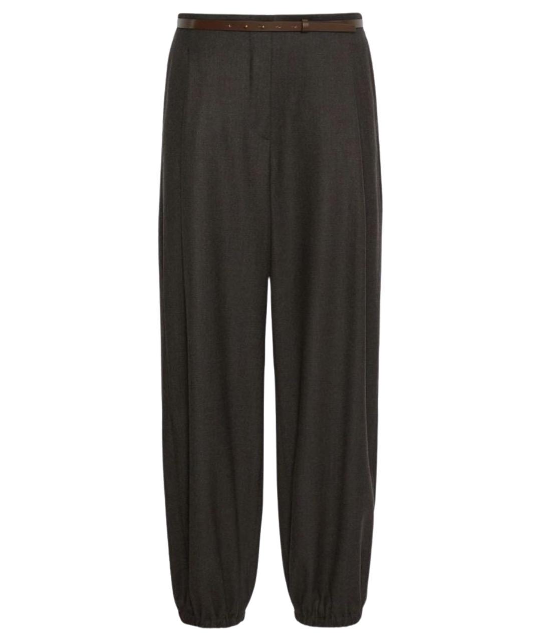 MAX MARA Коричневые шерстяные прямые брюки, фото 1