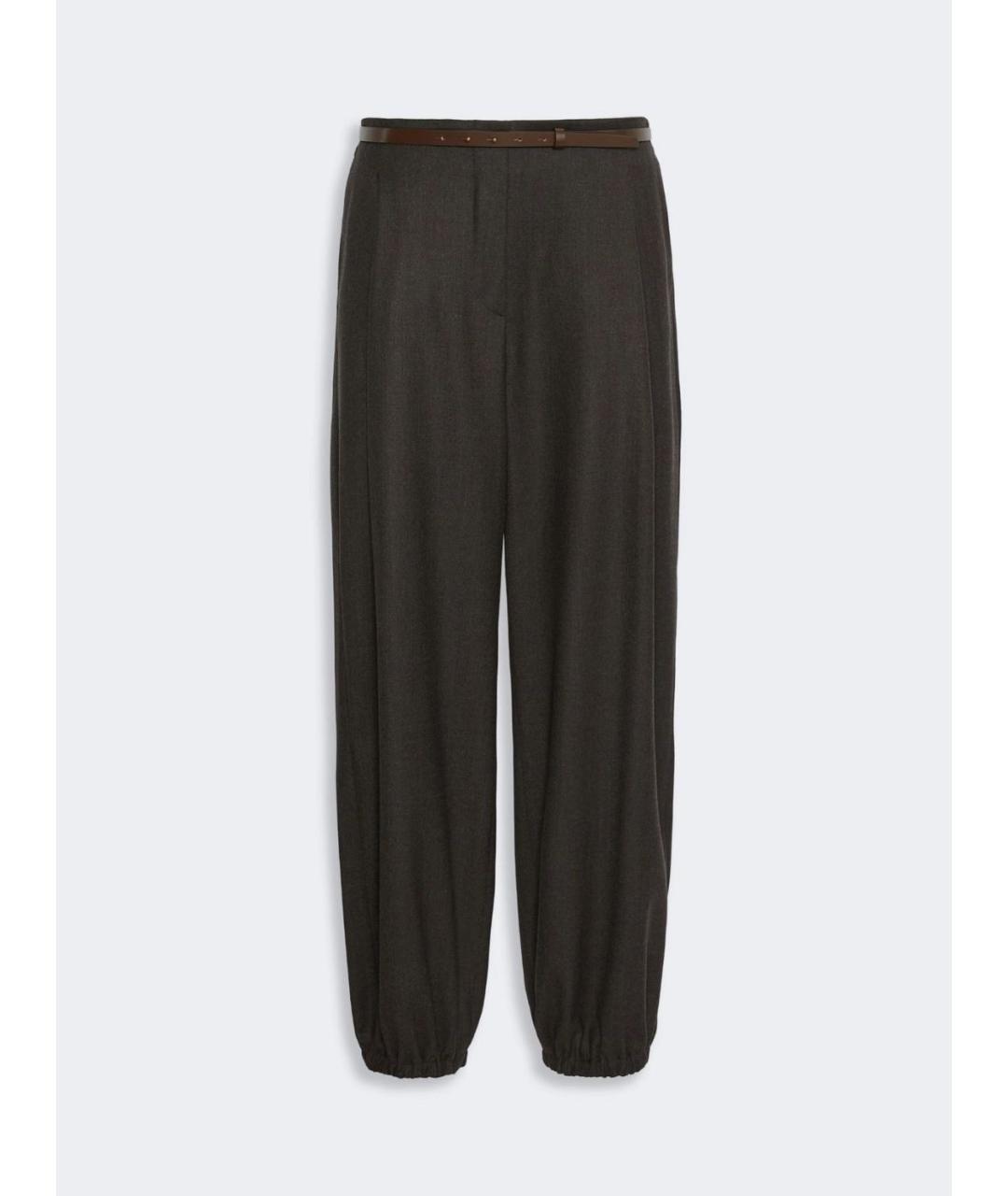 MAX MARA Коричневые шерстяные прямые брюки, фото 5
