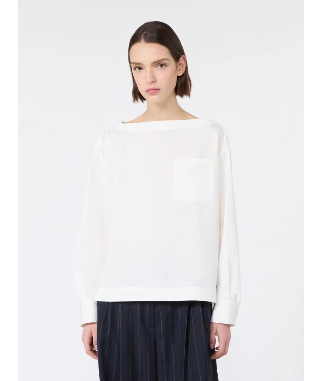 WEEKEND MAX MARA Белая хлопковая рубашка, фото 3