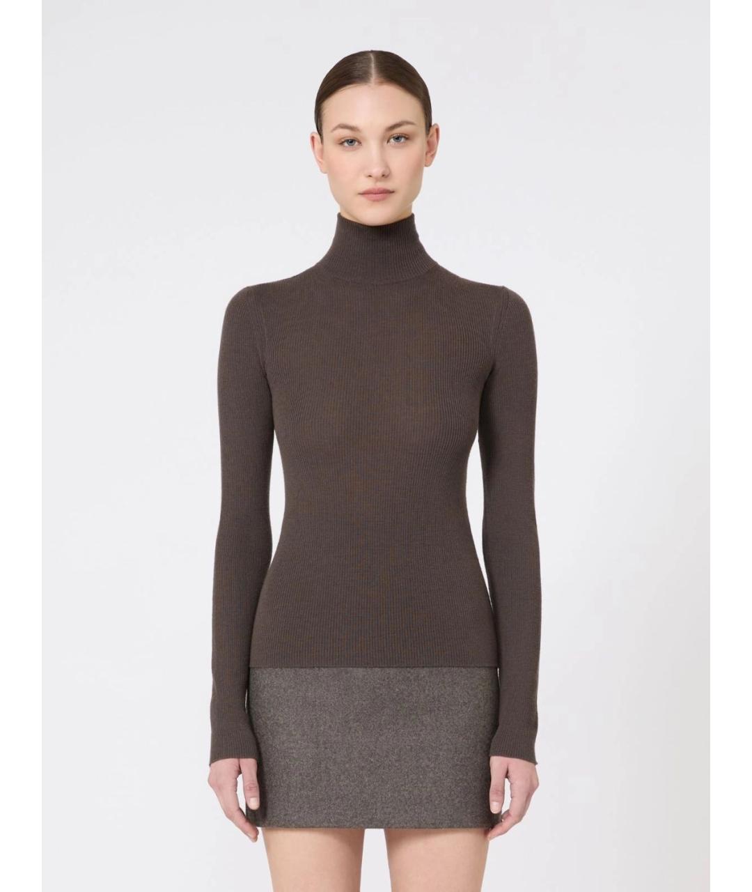MAX MARA Хаки шерстяной джемпер / свитер, фото 3