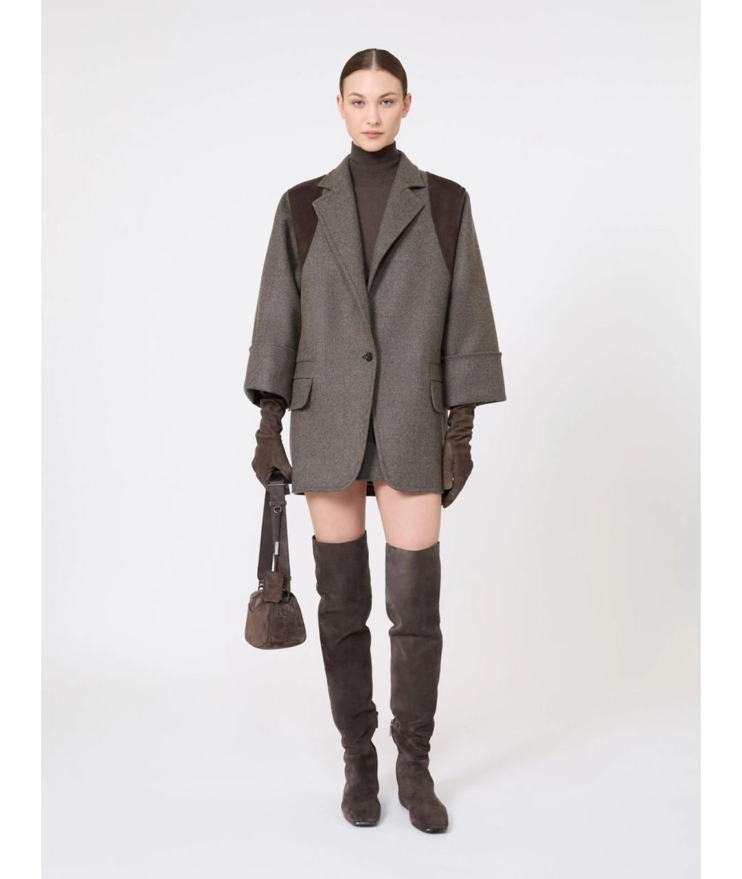 MAX MARA Хаки шерстяной джемпер / свитер, фото 2