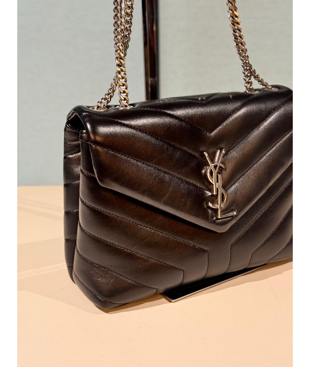SAINT LAURENT Черная кожаная сумка через плечо, фото 4