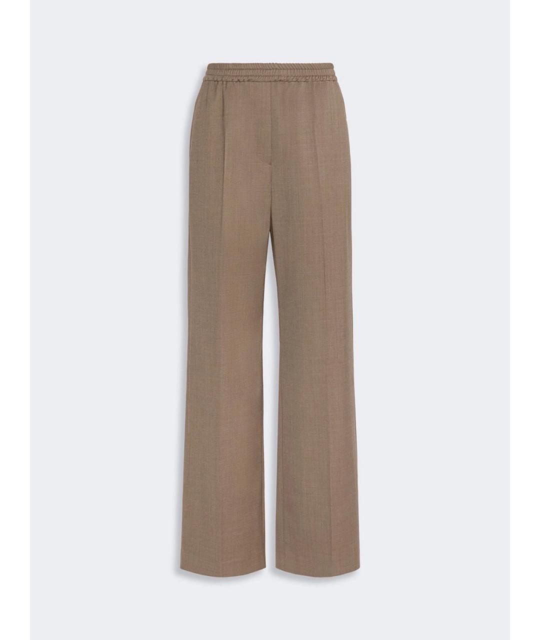 WEEKEND MAX MARA Коричневые шерстяные прямые брюки, фото 4