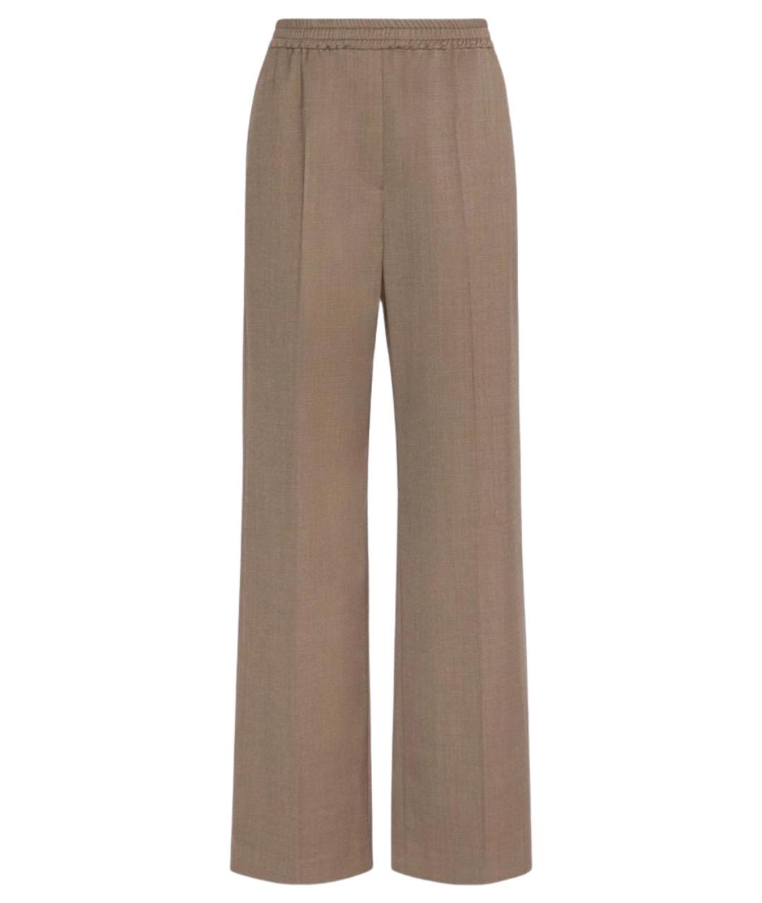 WEEKEND MAX MARA Коричневые шерстяные прямые брюки, фото 1