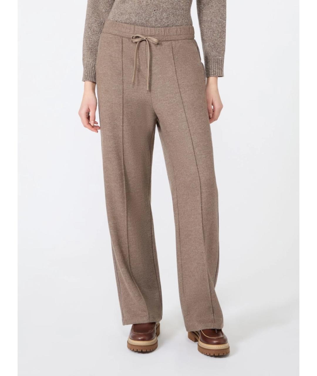 WEEKEND MAX MARA Коричневые прямые брюки, фото 3