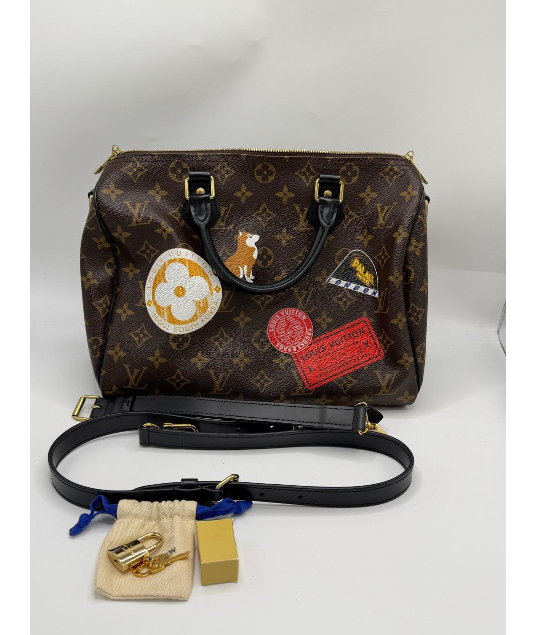 LOUIS VUITTON Коричневая сумка через плечо из искусственной кожи, фото 7