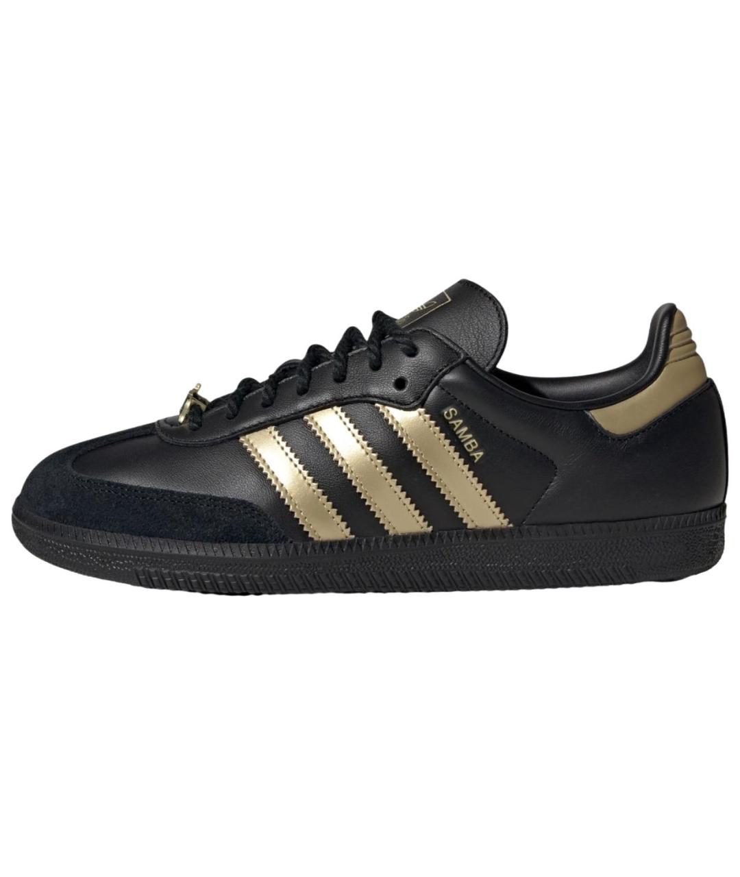 ADIDAS Черные кожаные кеды, фото 2