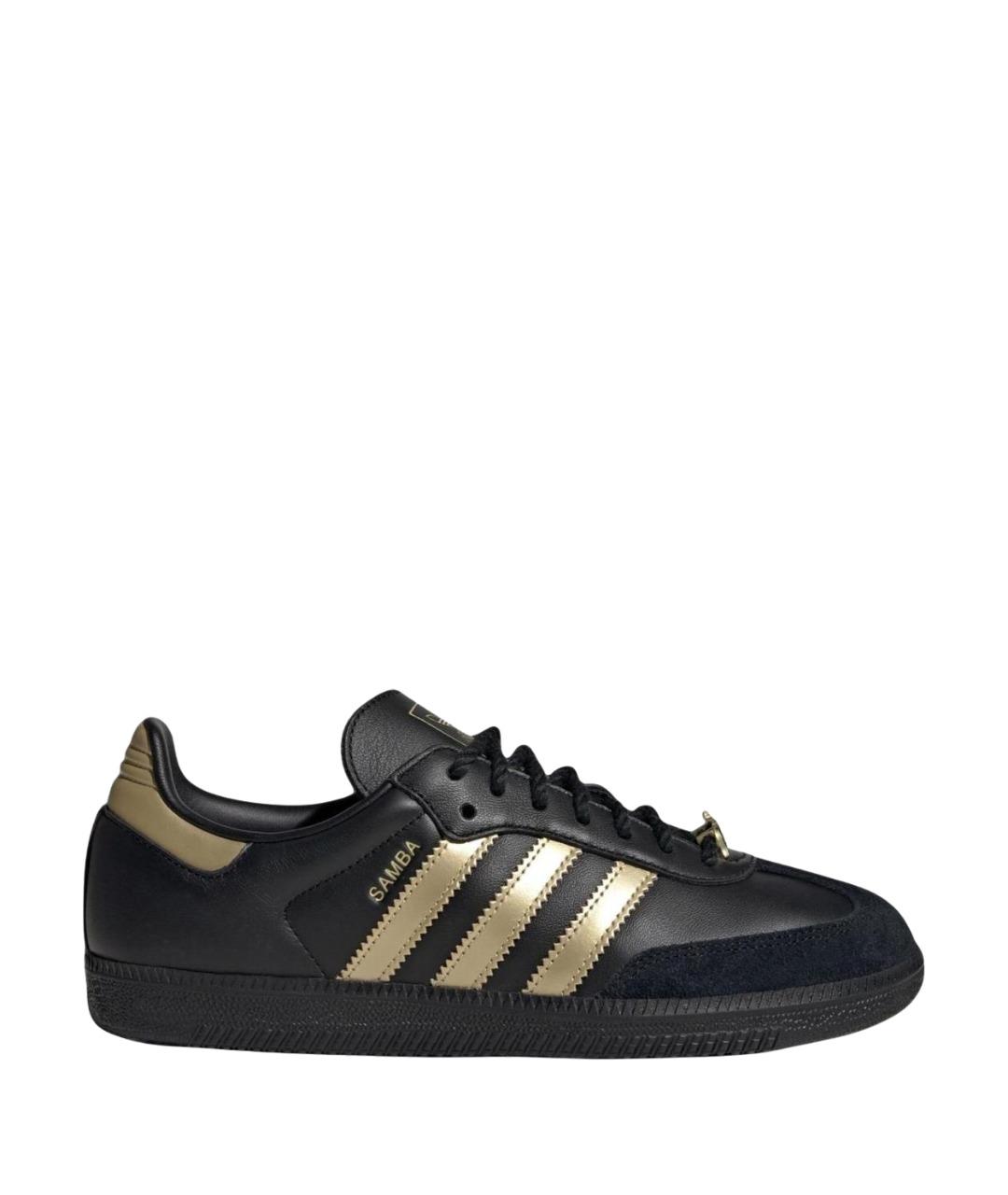 ADIDAS Черные кожаные кеды, фото 1