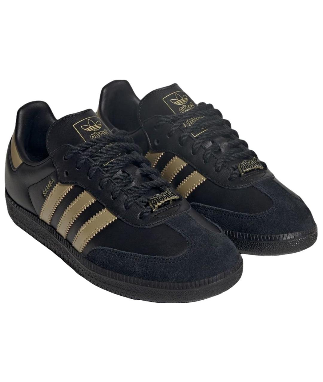 ADIDAS Черные кожаные кеды, фото 3