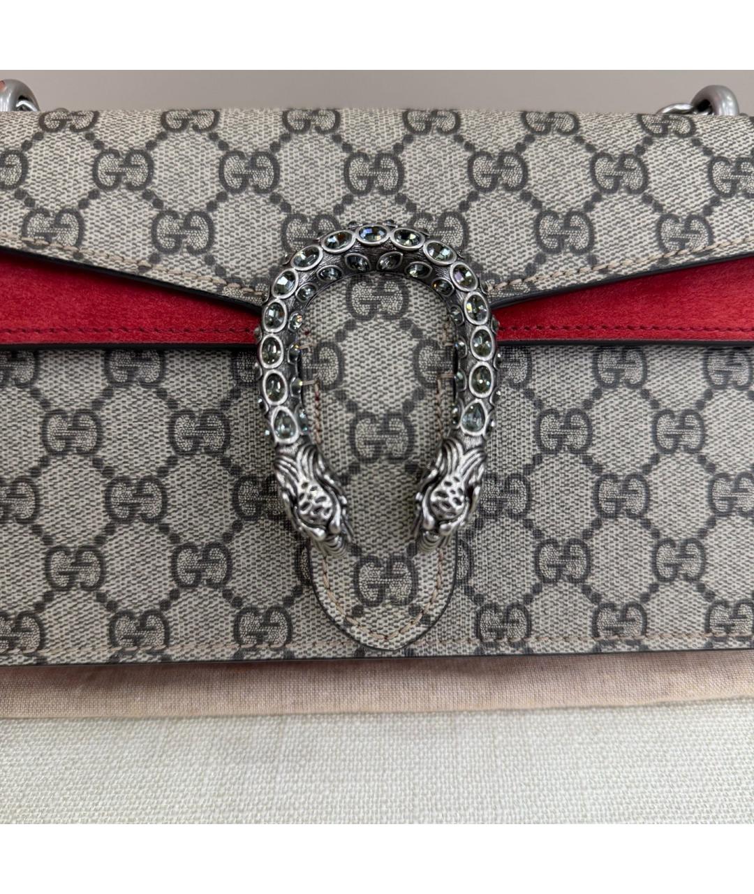 GUCCI Красная замшевая сумка через плечо, фото 3