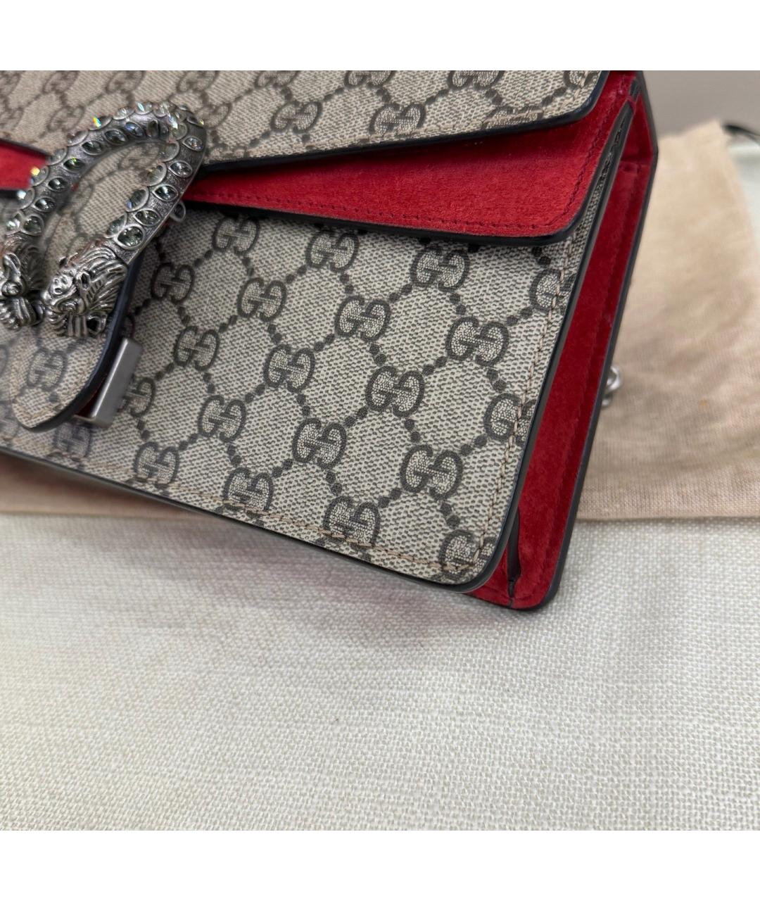 GUCCI Красная замшевая сумка через плечо, фото 5