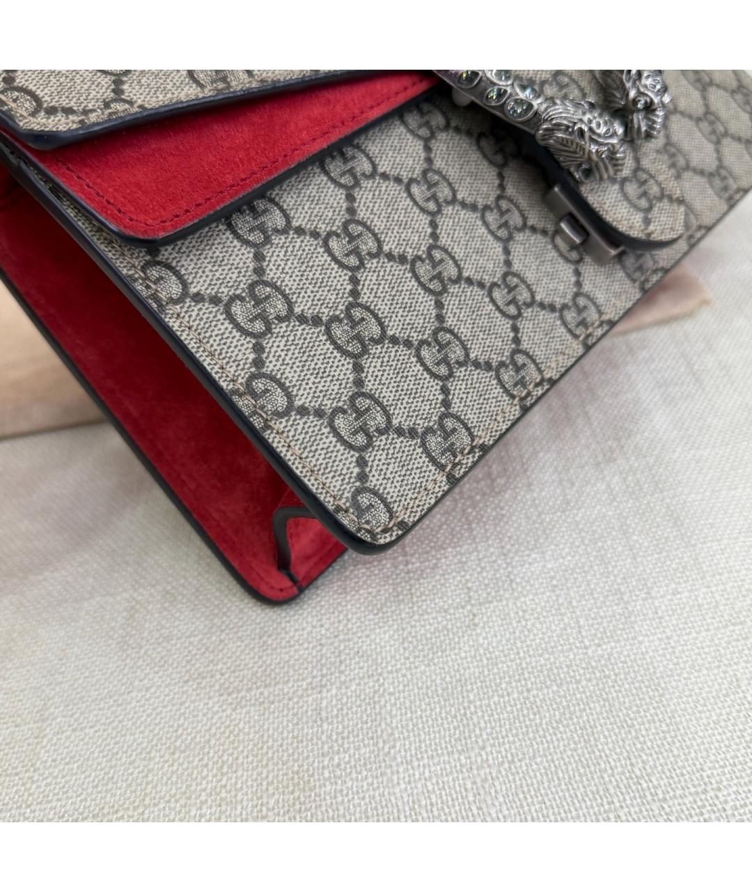 GUCCI Красная замшевая сумка через плечо, фото 4
